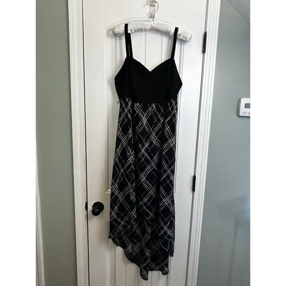 Torrid Size 14 Black Plaid High Low Midi Dress Sleeveless Back Zip Women - Picture 2 of 15